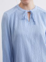 Textured Blouse with Tie Neck - Image 3