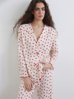 Collared Neck Printed Maternity Pyjama Set
