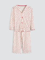 Collared Neck Printed Maternity Pyjama Set - Image 6