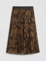 Elastic Waist Patterned Pleated Chiffon Skirt - Image 5