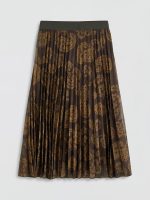 Elastic Waist Patterned Pleated Chiffon Skirt - Image 6