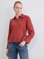 Striped Ruched Women's Shirt