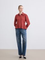 Striped Ruched Women's Shirt - Image 2