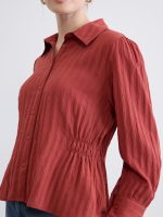 Striped Ruched Women's Shirt - Image 3