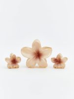Flower Figured Women's Claw Clip Set of 3 - Image 2