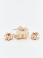 Flower Figured Women's Claw Clip Set of 3 - Image 3