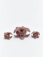Flower Figured Women's Claw Clip Set of 3 - Image 7