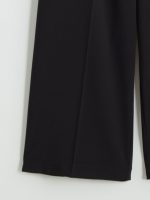 Loose Fit Wide Leg Pleated Women's Fabric Trousers - Image 6