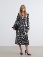 Floral Sash Poplin Women's Shirt Dress