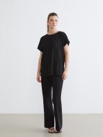 Crew Neck Textured Blouse - Image 3