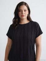 Crew Neck Textured Blouse - Image 2