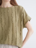 Crew Neck Textured Blouse - Image 10