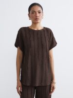 Crew Neck Textured Blouse - Image 14