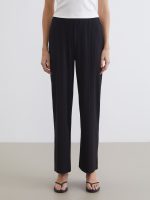 Textured Women's Trousers with Elastic Waistband - Image 3