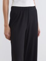 Textured Women's Trousers with Elastic Waistband - Image 4