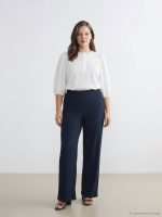 Textured Women's Trousers with Elastic Waistband - Image 9