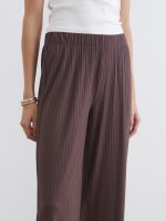 Textured Women's Trousers with Elastic Waistband - Image 17