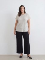 Elastic Waist Textured Women's Trousers - Image 2