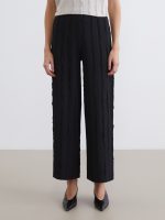 Elastic Waist Textured Women's Trousers - Image 3