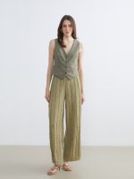 Elastic Waist Textured Women's Trousers - Image 8