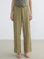 Elastic Waist Textured Women's Trousers - Image 9