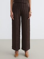 Elastic Waist Textured Women's Trousers - Image 15