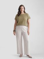 Elastic Waist Textured Women's Trousers - Image 21