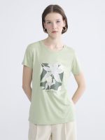 Crew Neck Printed Women's T-Shirt