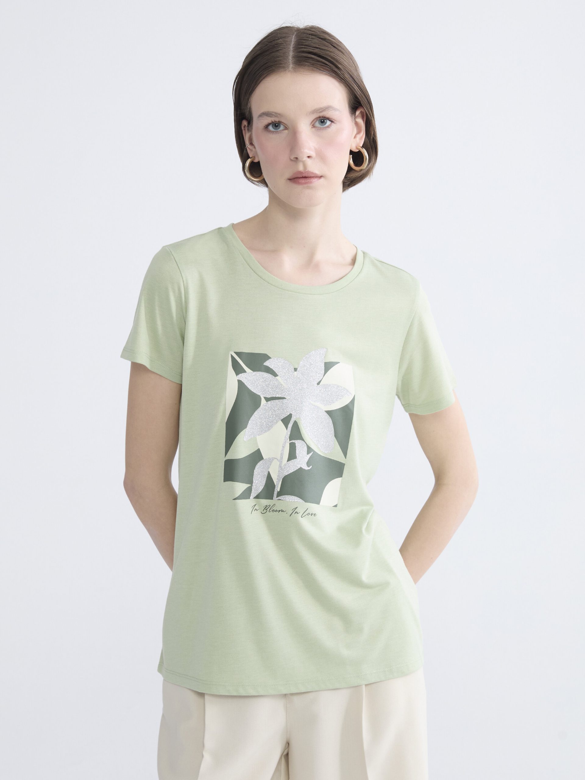 Crew Neck Printed Women's T-Shirt