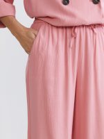 Women's Textured Trousers with an Elastic Waist - Image 3