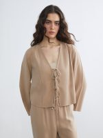 V Neck Tie Blouse