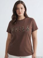 Crew Neck Letter Printed Women's T-Shirt - Image 2