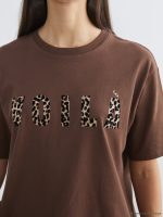 Crew Neck Letter Printed Women's T-Shirt - Image 6