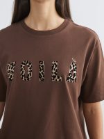 Crew Neck Letter Printed Women's T-Shirt - Image 4