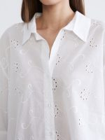 Hole-Knitted Oversize Women's Shirt - Image 3