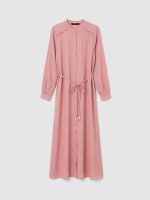 Grandad Collar Sash Waist Shirt Dress - Image 5