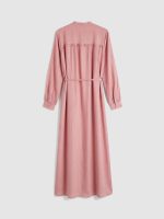 Grandad Collar Sash Waist Shirt Dress - Image 6