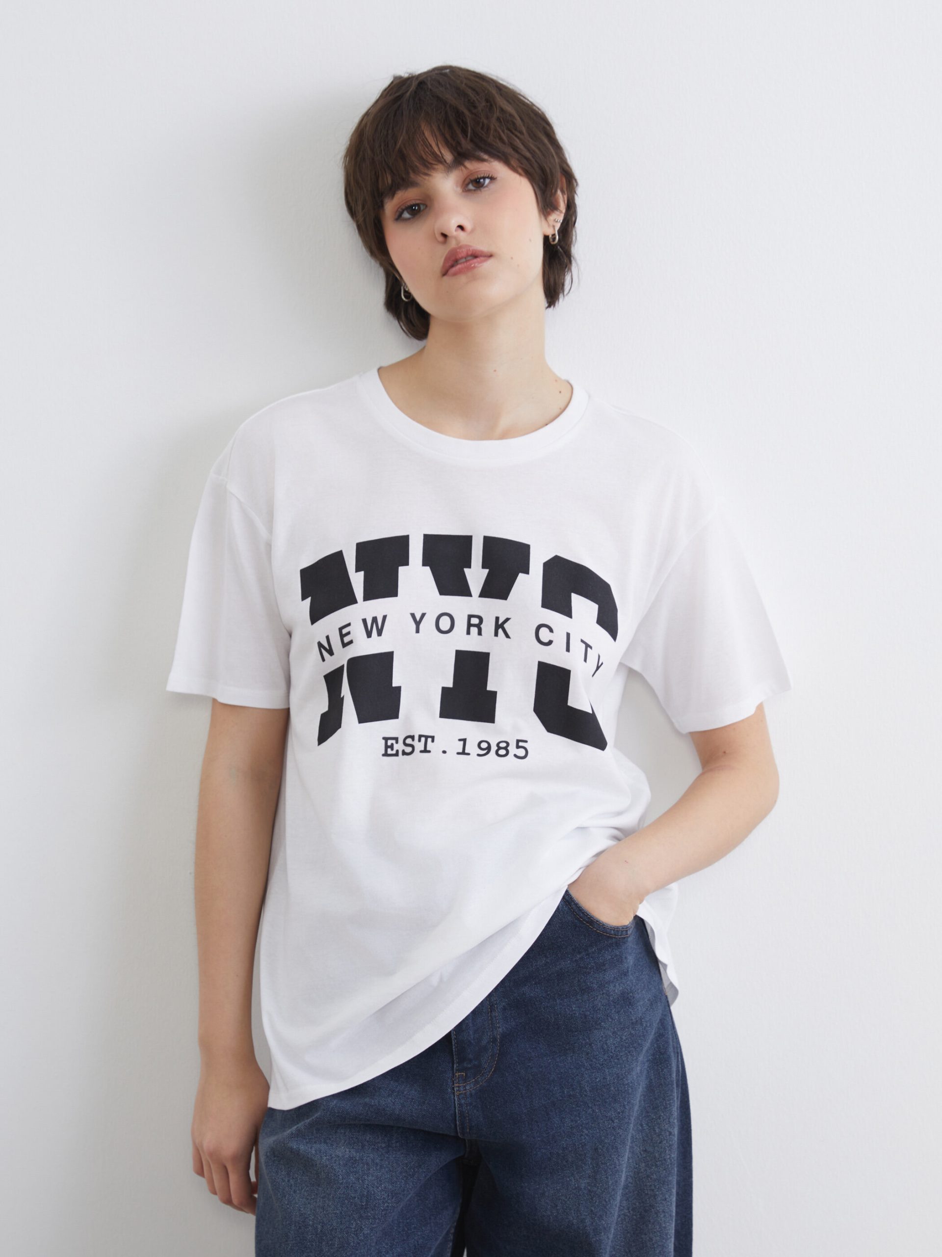 Crew Neck NYC Printed Women's T-Shirt