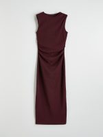 Crew Neck Textured Ruched Women's Dress