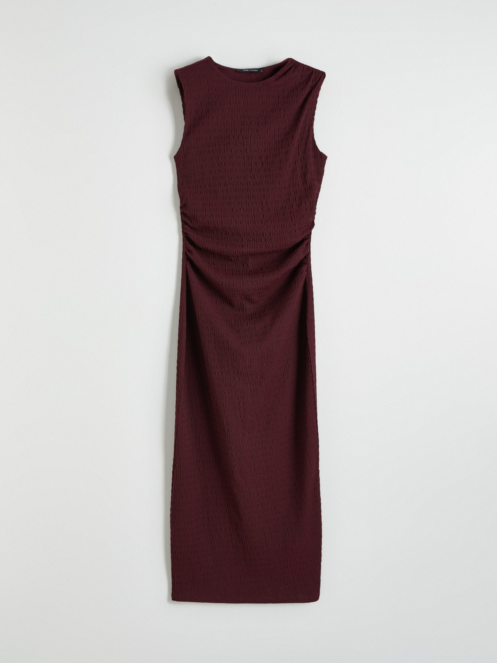 Crew Neck Textured Ruched Women's Dress