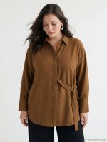 Floral Women's Shirt Tunic with Belt - Image 2