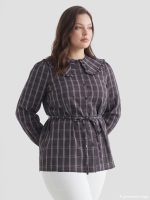 Peter Pan Collar Plaid Women's Shirt Tunic - Image 2
