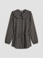 Peter Pan Collar Plaid Women's Shirt Tunic - Image 6