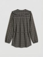 Peter Pan Collar Plaid Women's Shirt Tunic - Image 7