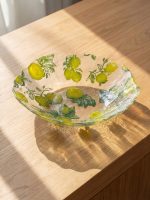 Lemon Print Glass Plate 30 cm