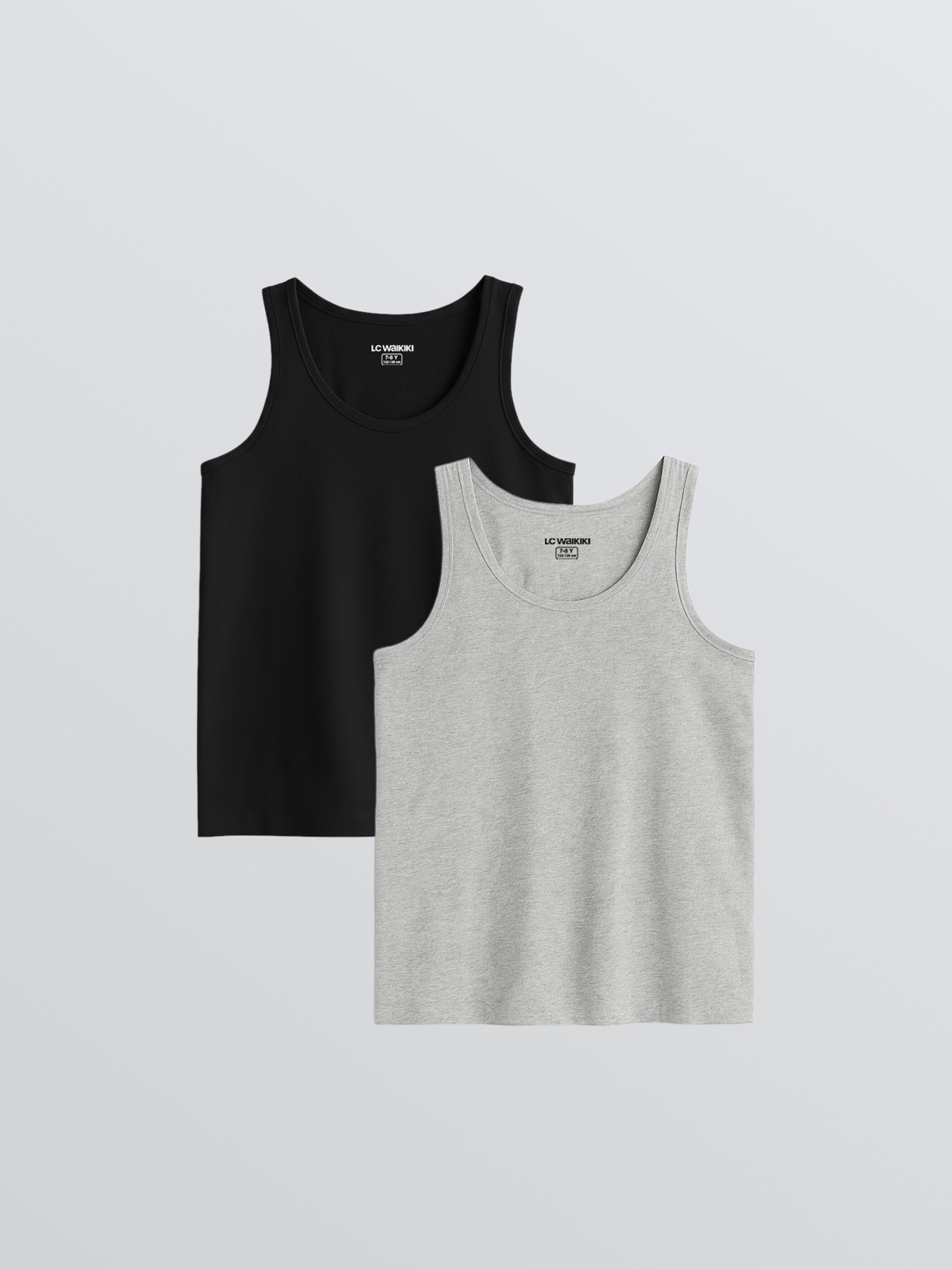 Boy's Crew Neck Undershirt, Set of Two