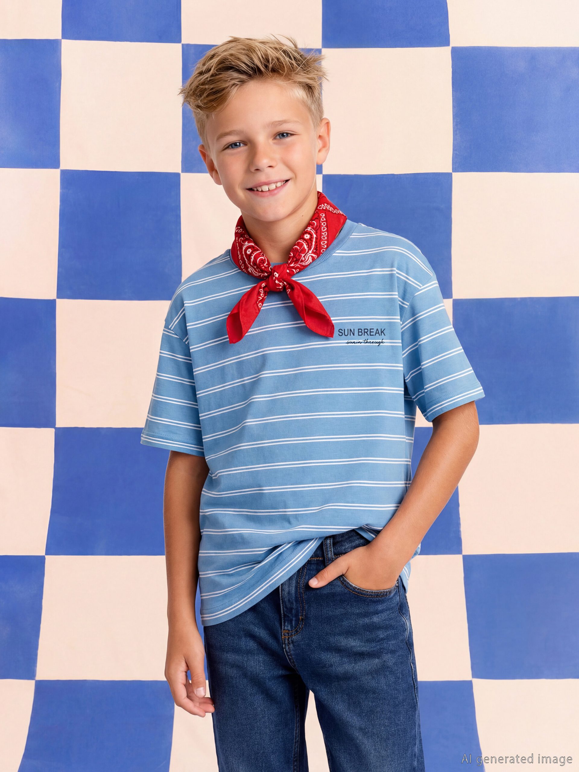 Crew Neck Striped Boy's T-Shirt