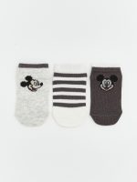 Mickey Mouse Printed Baby Boys' Trainer Socks 3-Pack