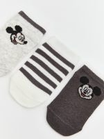 Mickey Mouse Printed Baby Boys' Trainer Socks 3-Pack - Image 2