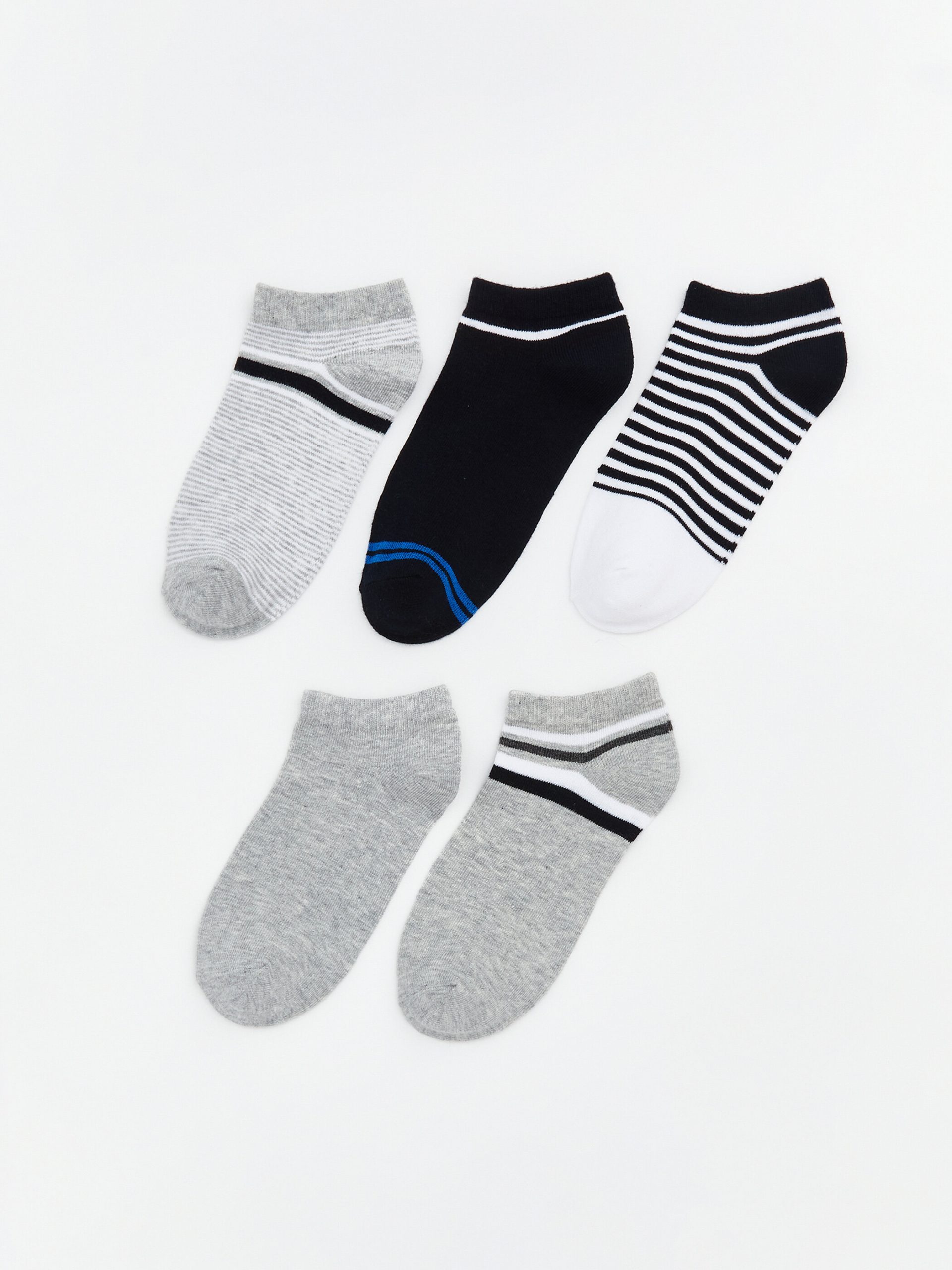 Striped Boys' Trainer Socks 5 Pack